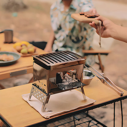 Portable Wood-Burning Stove – 930g Ultra-Light Card-Style  Foldable BBQ for Camping | Traverseon