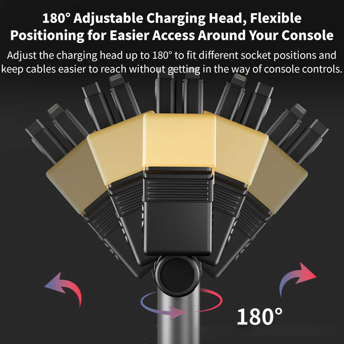 120W Retractable Car Charger – 4-in-1 Dual Cables, 66W USB-C Fast Charge | Traverseon
