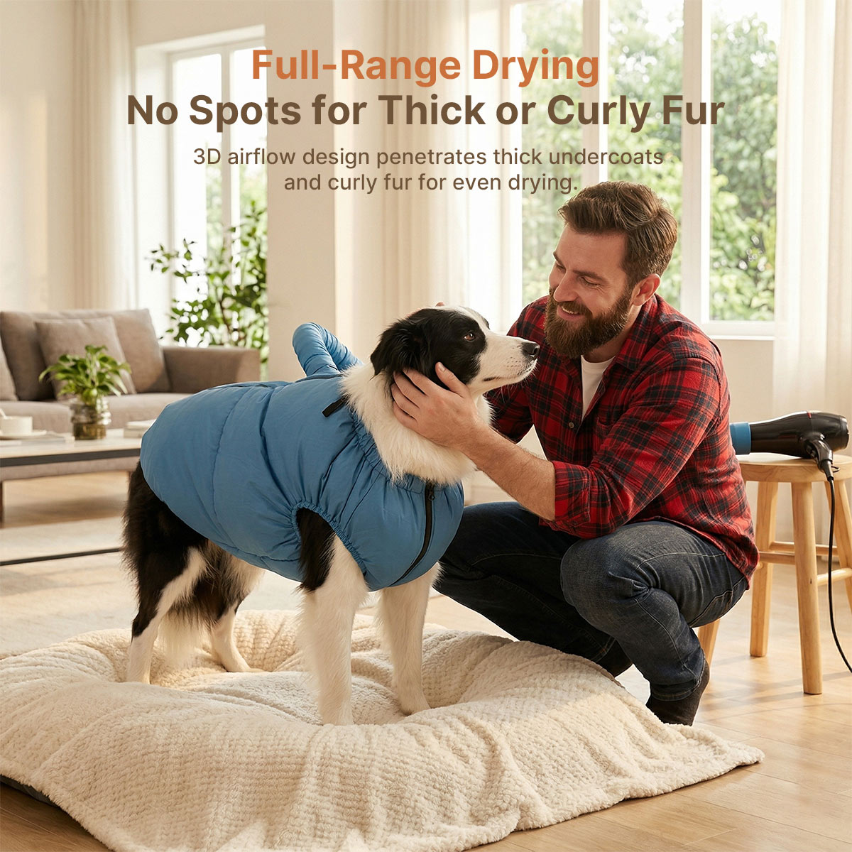 Dryer Dog Pet Drying Bag – 360° Circulating Hair Lock Hands-Free | Traverseon