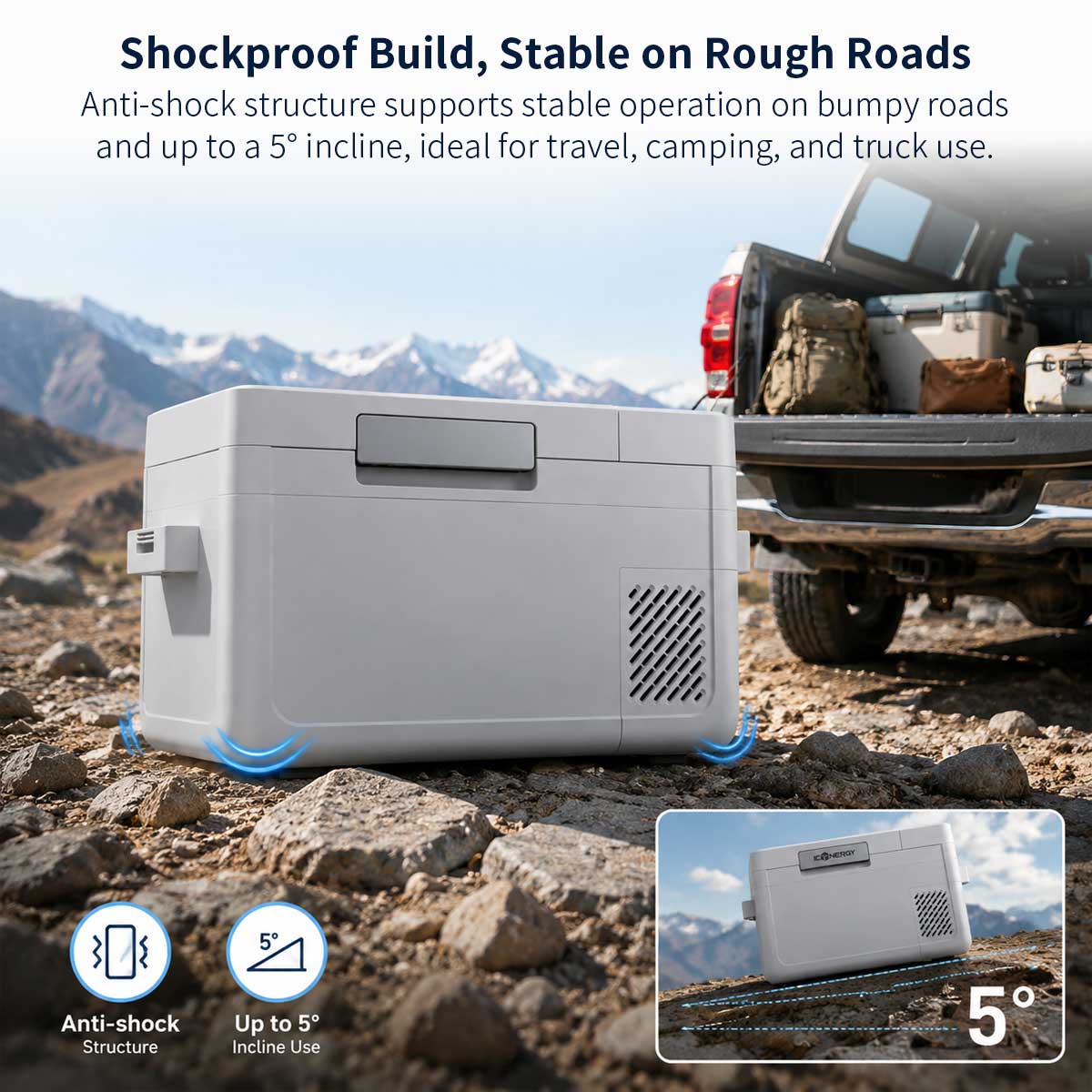 25L/26 Qt 12V/24V Portable Car Fridge with Ice Maker | Traverseon
