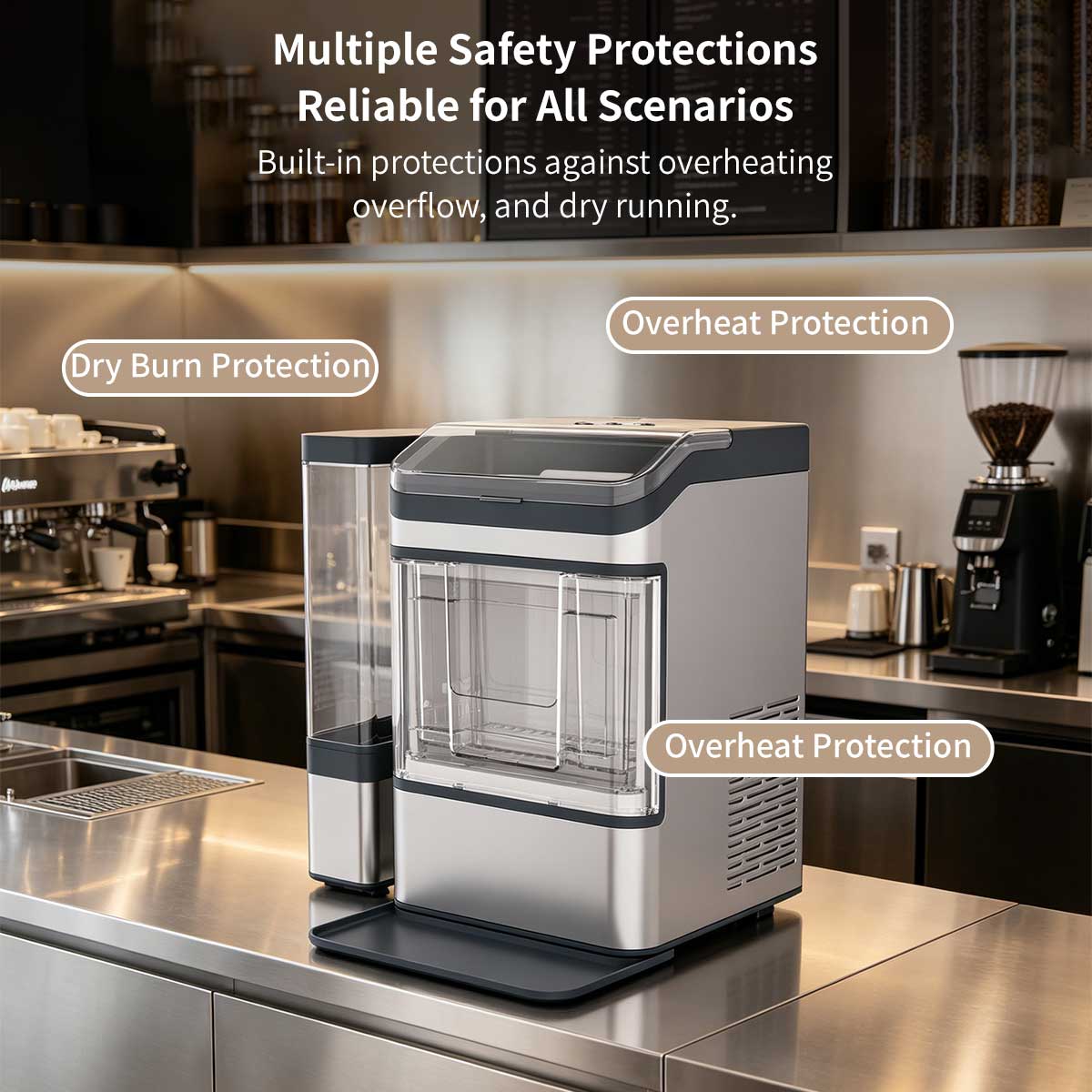 Commercial Portable Ice Maker – 17KG/38LB Fast Self-Clean Countertop Ice Machine | Traverseon