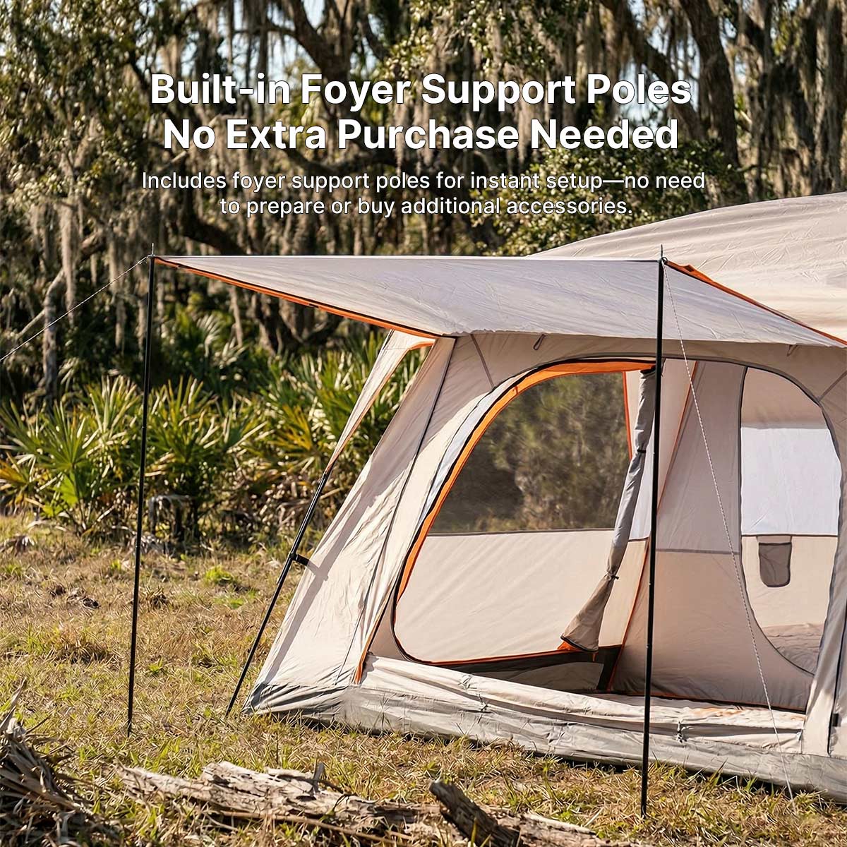 Large Tent 8-12 Person – 2-Bedroom 1-Living Room, Waterproof TearShield Camping | Traverseon