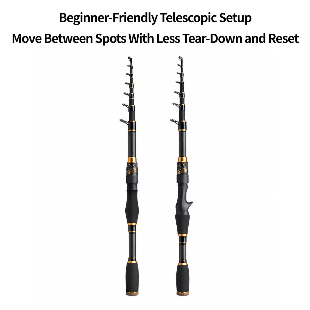 Carbon Fiber Telescopic Fishing Rod – Portable Lure Travel Pole