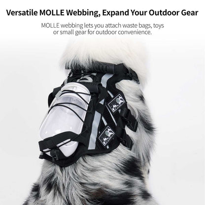 Outdoor Dog Harness – 900D Nylon Detachable Elastic Leash Reflective Dual Handles M/L/XL Hiking Walking | Traverseon
