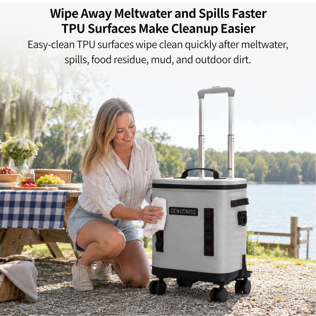 32L Rolling Soft Cooler – 72H Cold, Leakproof & Detachable Trolley | Traverseon