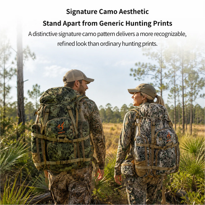 65.5L Camo Framed Hunting Backpack – 40 kg (88 lb) Max Load Meat Hauler | Traverseon