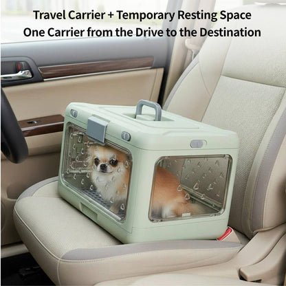 Top-Opening Foldable Pet Carrier – Hard-Sided Ventilated for Air Travel | Traverseon