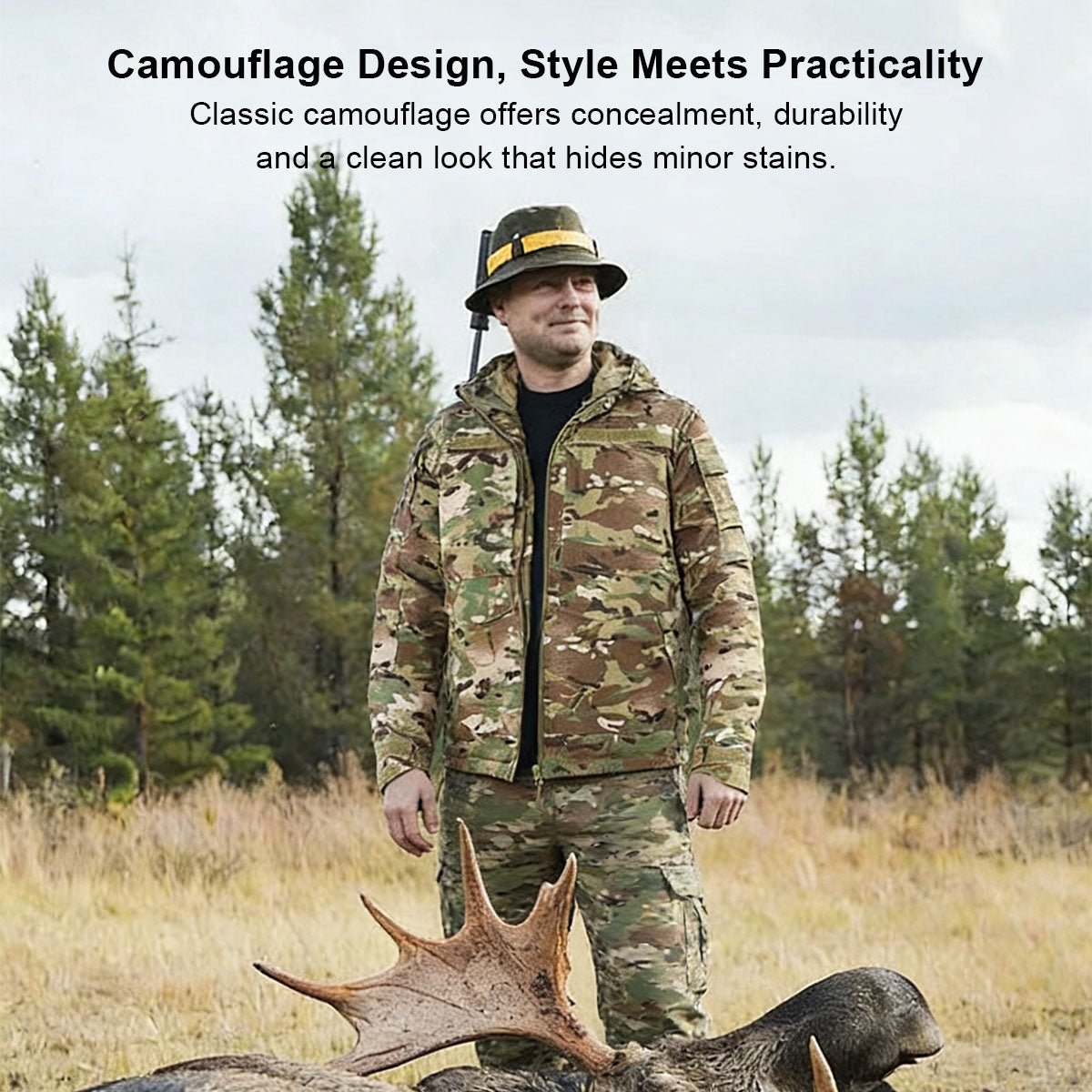 Men's Insulated Camo Hoodie Jacket Pants– Winter Hunting Work Suit | Traverseon