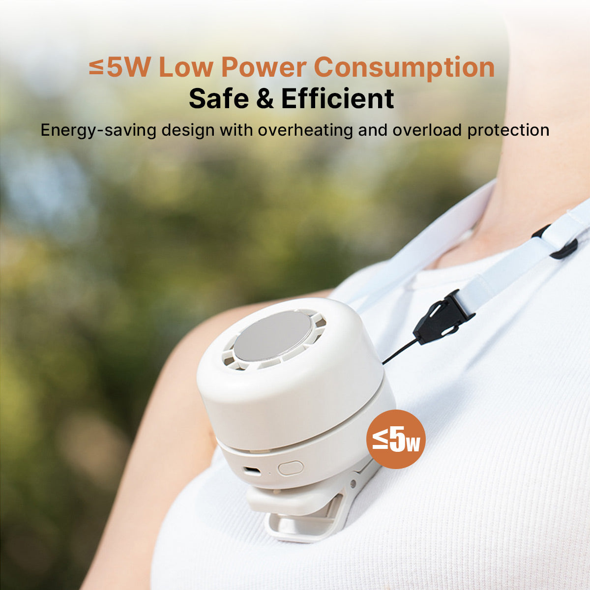 Portable Neck Cooling Fan – 1800mAh 3-Speed Icy Semiconductor Fan Outdoor | Traverseon