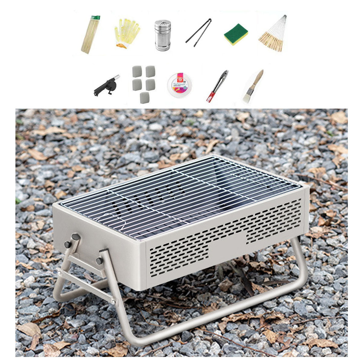 Portable Smokeless BBQ Grill – Foldable 27cm Wide for 5+ People | Traverseon