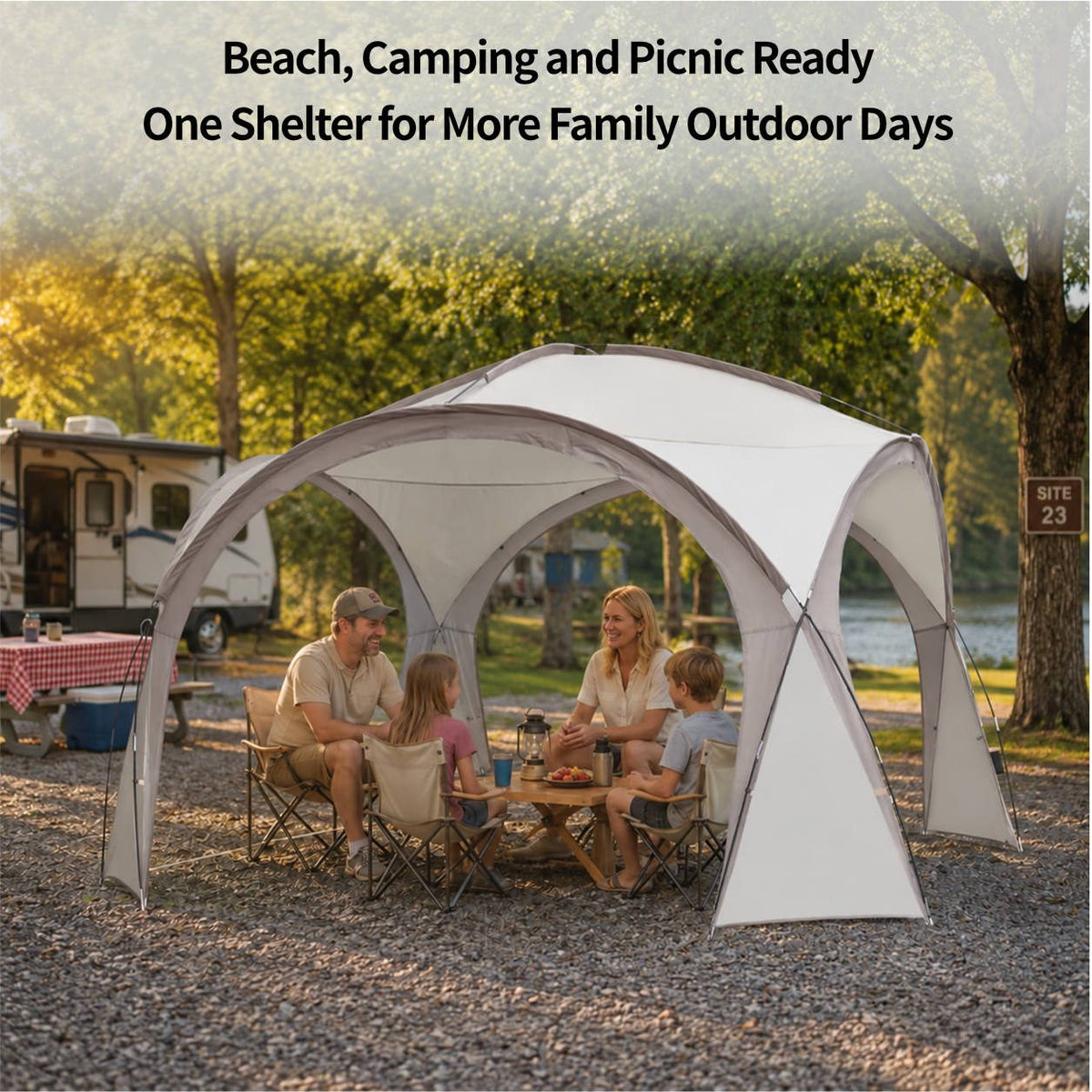 Family Dome Canopy Tent – 4–12 Person Sun Shelter, 10x10 & 14x14 ft | Traverseon
