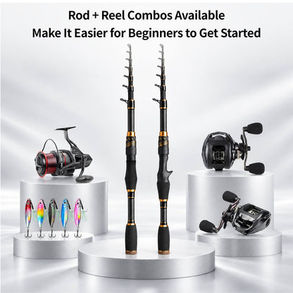 Carbon Fiber Telescopic Fishing Rod – Portable Lure Travel Pole