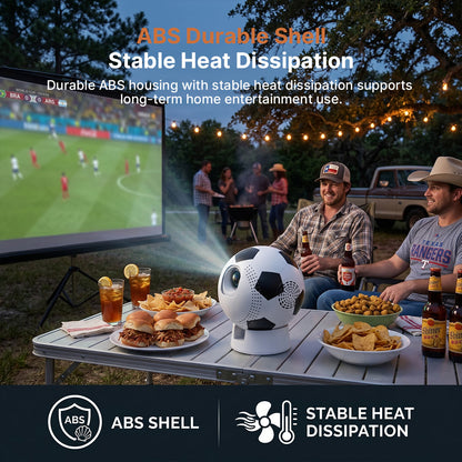Soccer-Shaped Smart Projector – 360° WiFi6 Home Theater | Traverseon