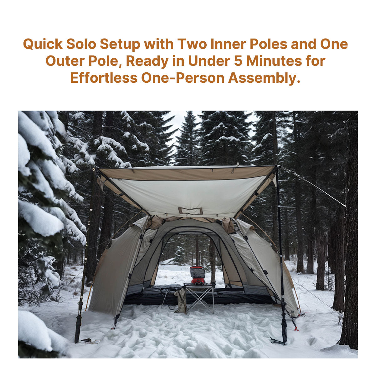 All-Season Family Hot Camping Tent with Stove Jack