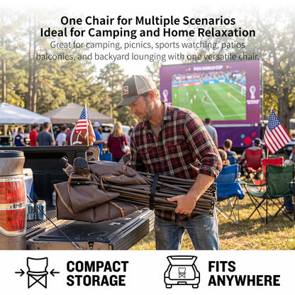 Double Camping Chair – 440lbs Heavy Duty with Cup Holder for Outdoor Camping| Traverseon