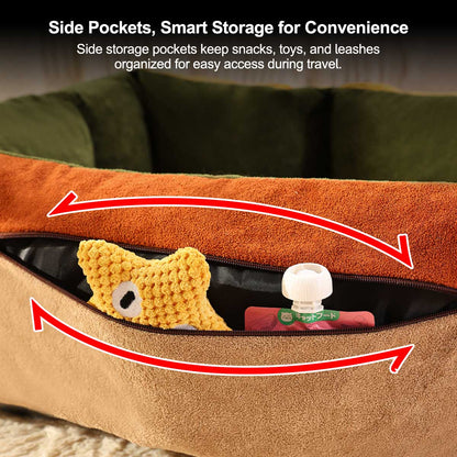 Dog Car Seat 3-in-1 Pet Travel Carrier Washable Safe for Small Medium Pets | Traverseon