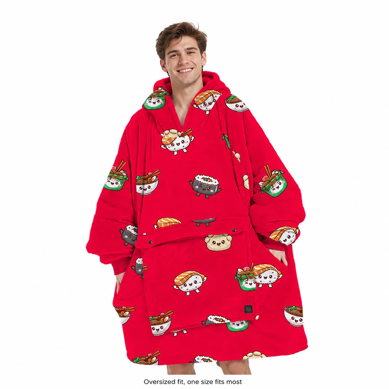 USB Heated Wearable Blanket Hoodie – 3-Zone Flannel Warmth | Traverseon