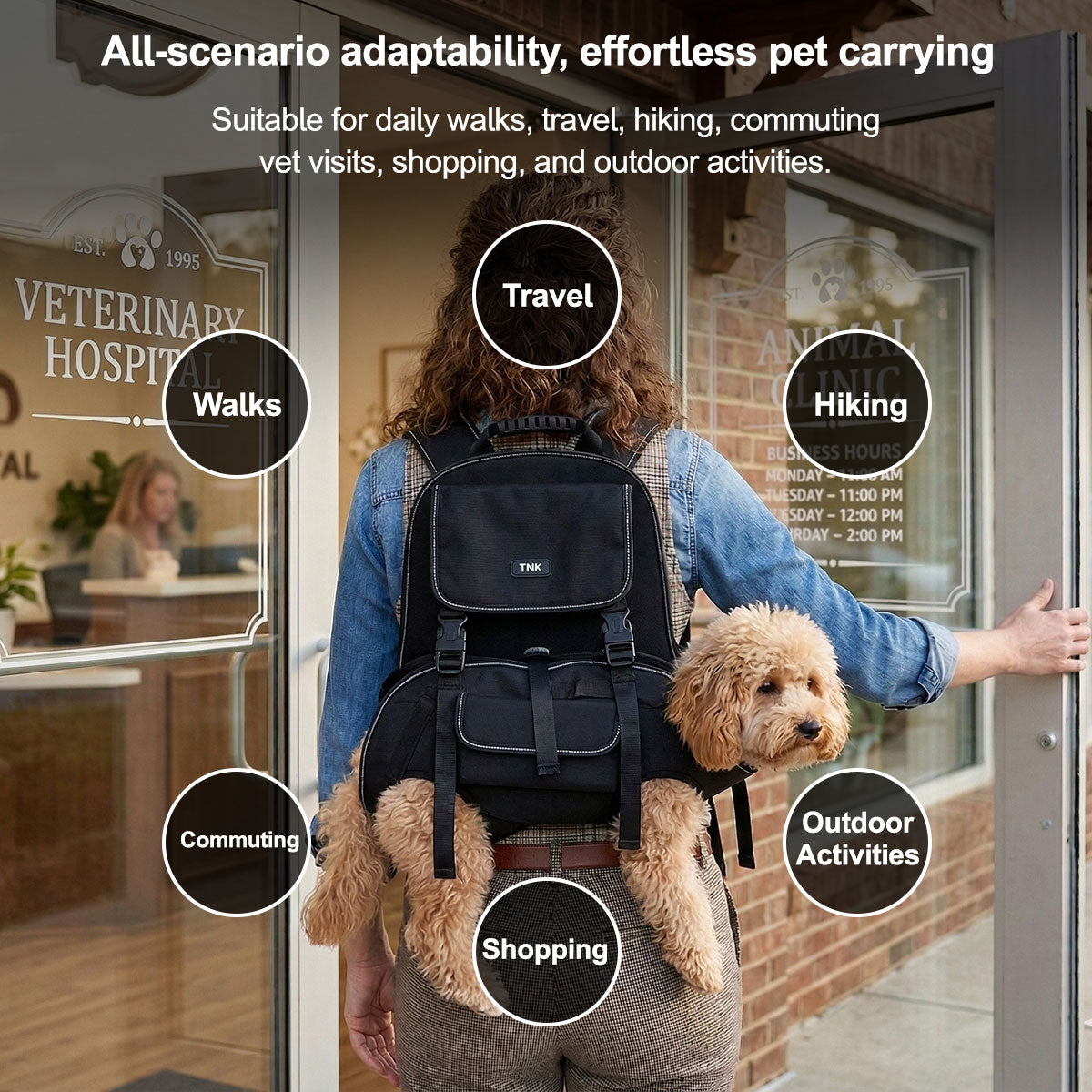 Dog Backpack Carrier – Bionic Breathable Adjustable for Hiking Walking Travel | Traverseon