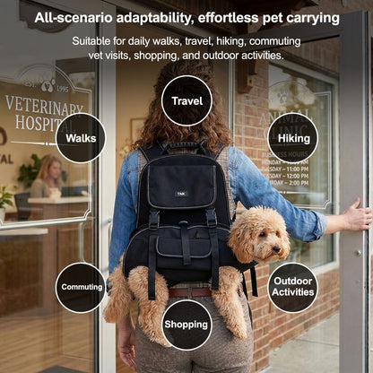 Dog Backpack Carrier – Bionic Breathable Adjustable for Hiking Walking Travel | Traverseon