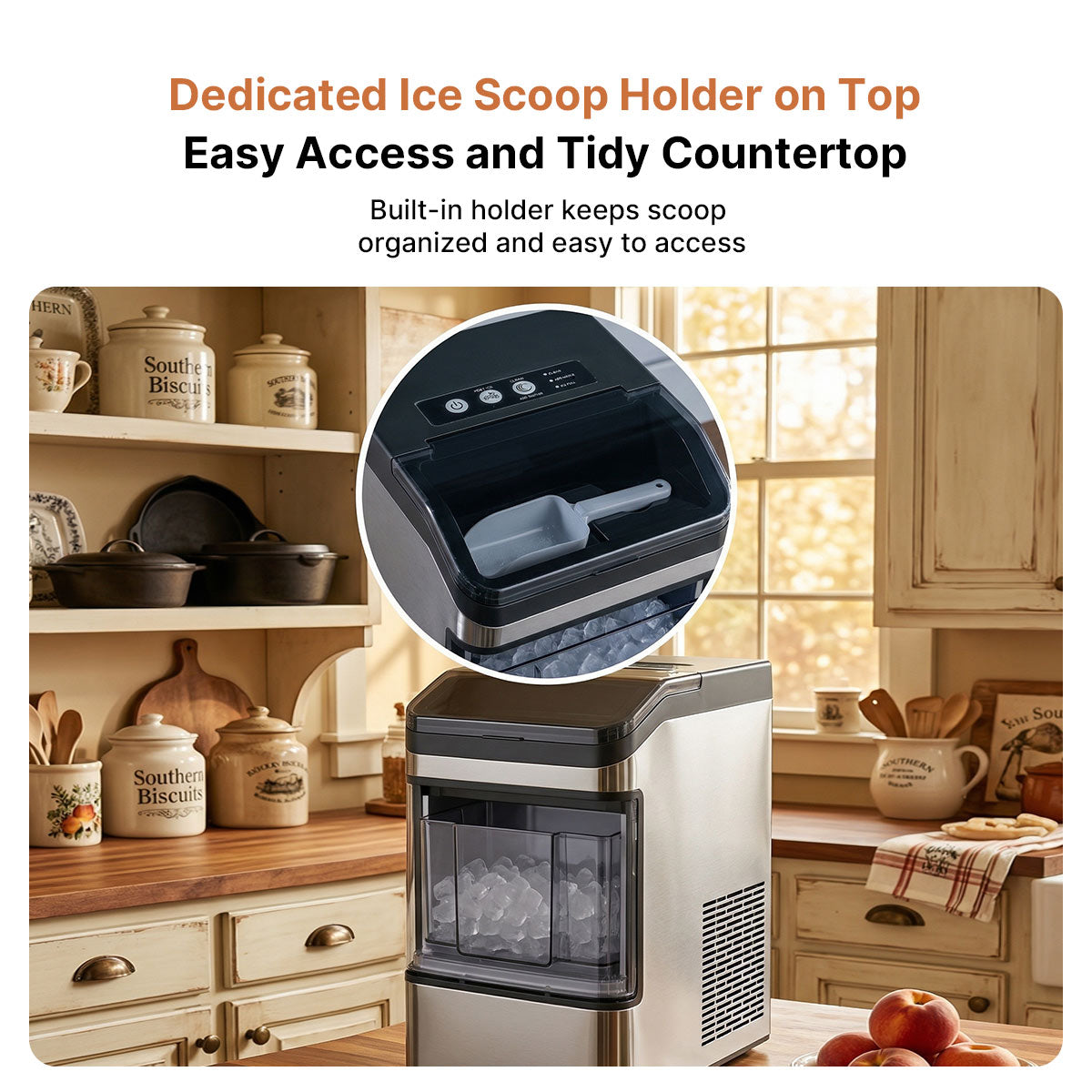 Countertop Ice Maker – 37Lbs 6Min Ice Auto-Clean Portable RV Camping | Traverseon