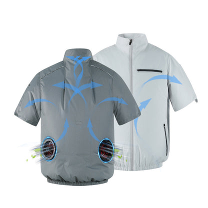 Cooling Workwear Fan Jacket – 5V/12V Outdoor Cooling Vest | Traverseon