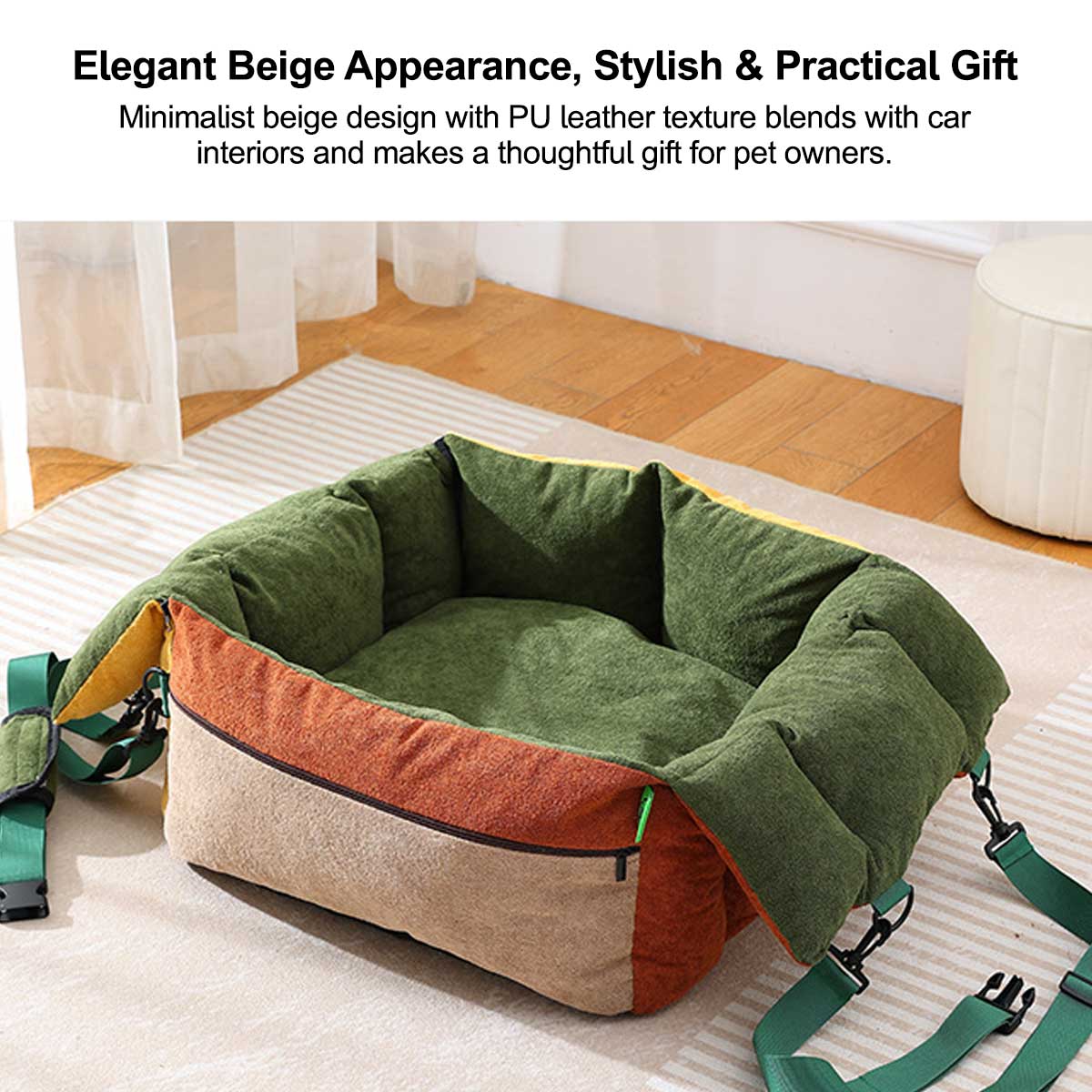 Dog Car Seat 3-in-1 Pet Travel Carrier Washable Safe for Small Medium Pets | Traverseon