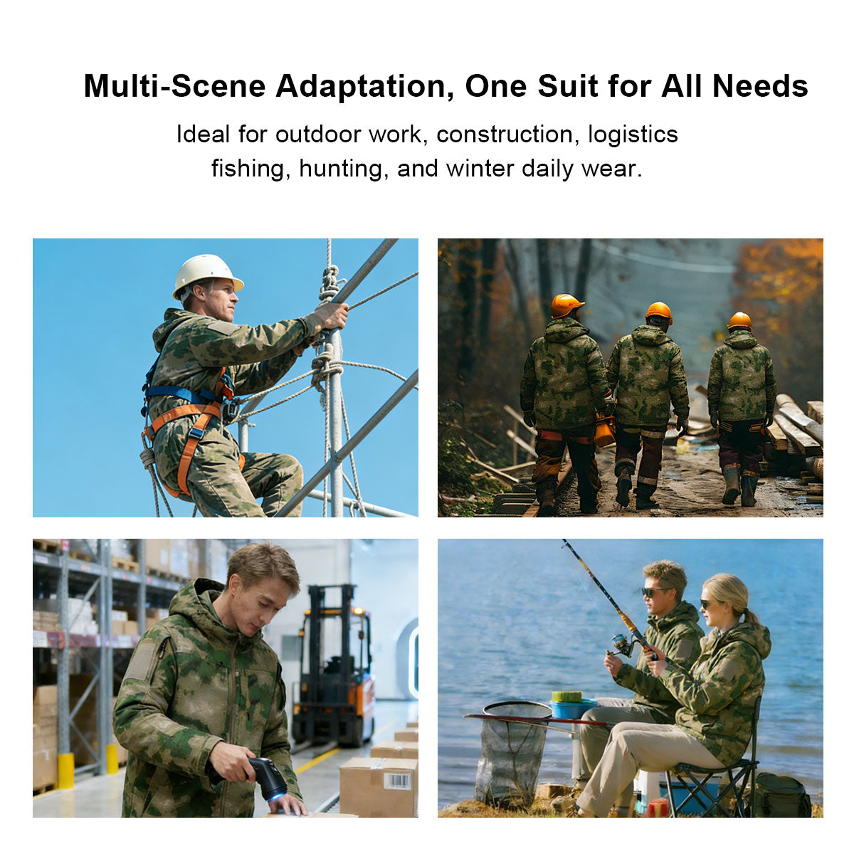 Men's Insulated Camo Hoodie Jacket Pants– Winter Hunting Work Suit | Traverseon