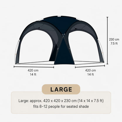 Family Dome Canopy Tent – 4–12 Person Sun Shelter, 10x10 & 14x14 ft | Traverseon