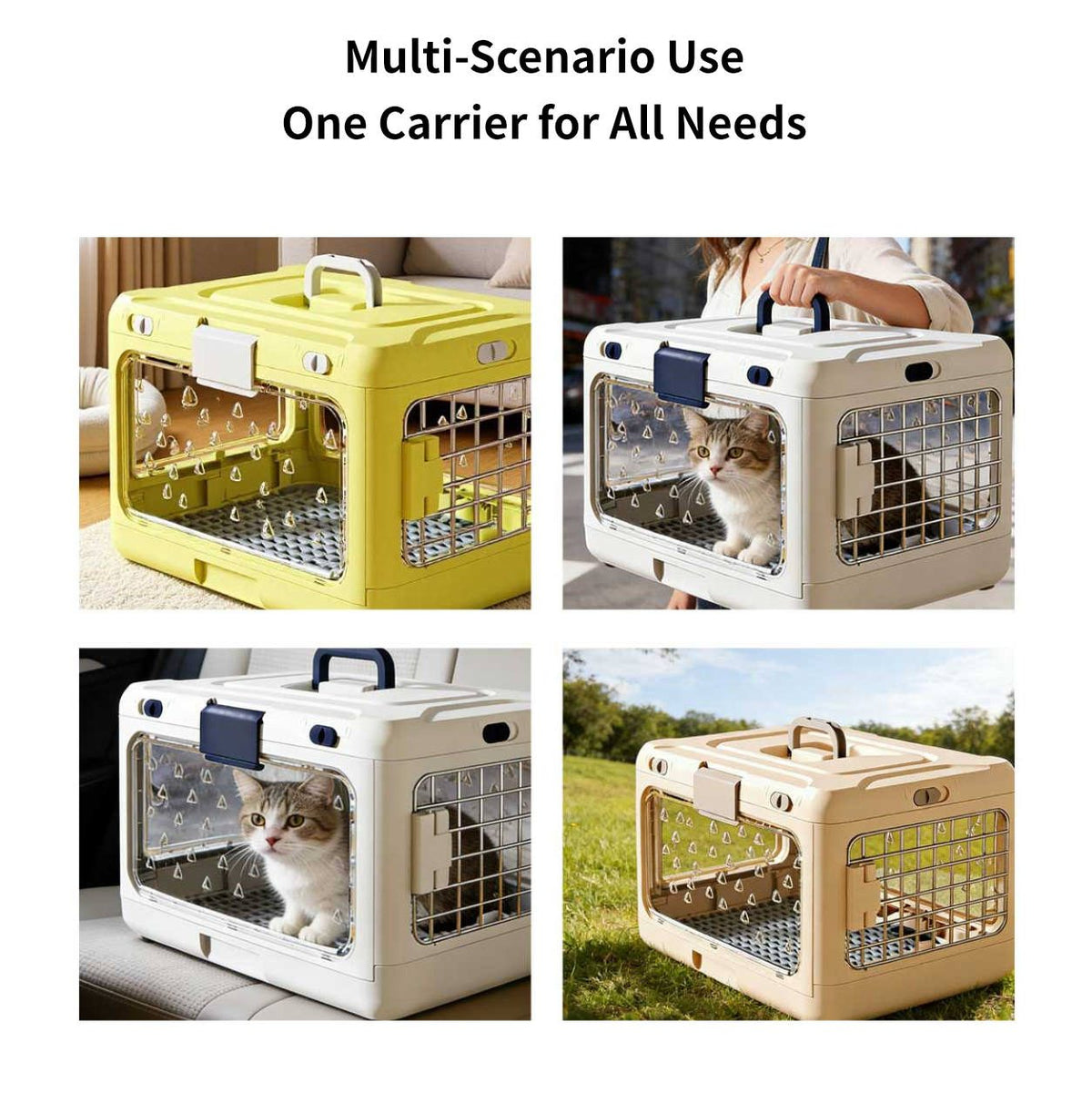 Top-Opening Foldable Pet Carrier – Hard-Sided Ventilated for Air Travel | Traverseon