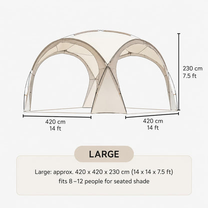 Family Dome Canopy Tent – 4–12 Person Sun Shelter, 10x10 & 14x14 ft | Traverseon