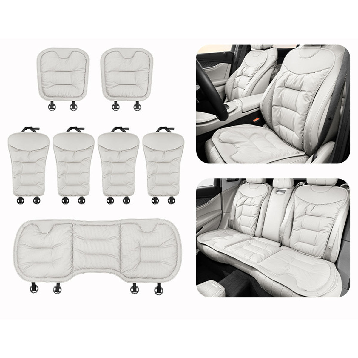 Breathable Napa Leather Car Seat Cover Full Set