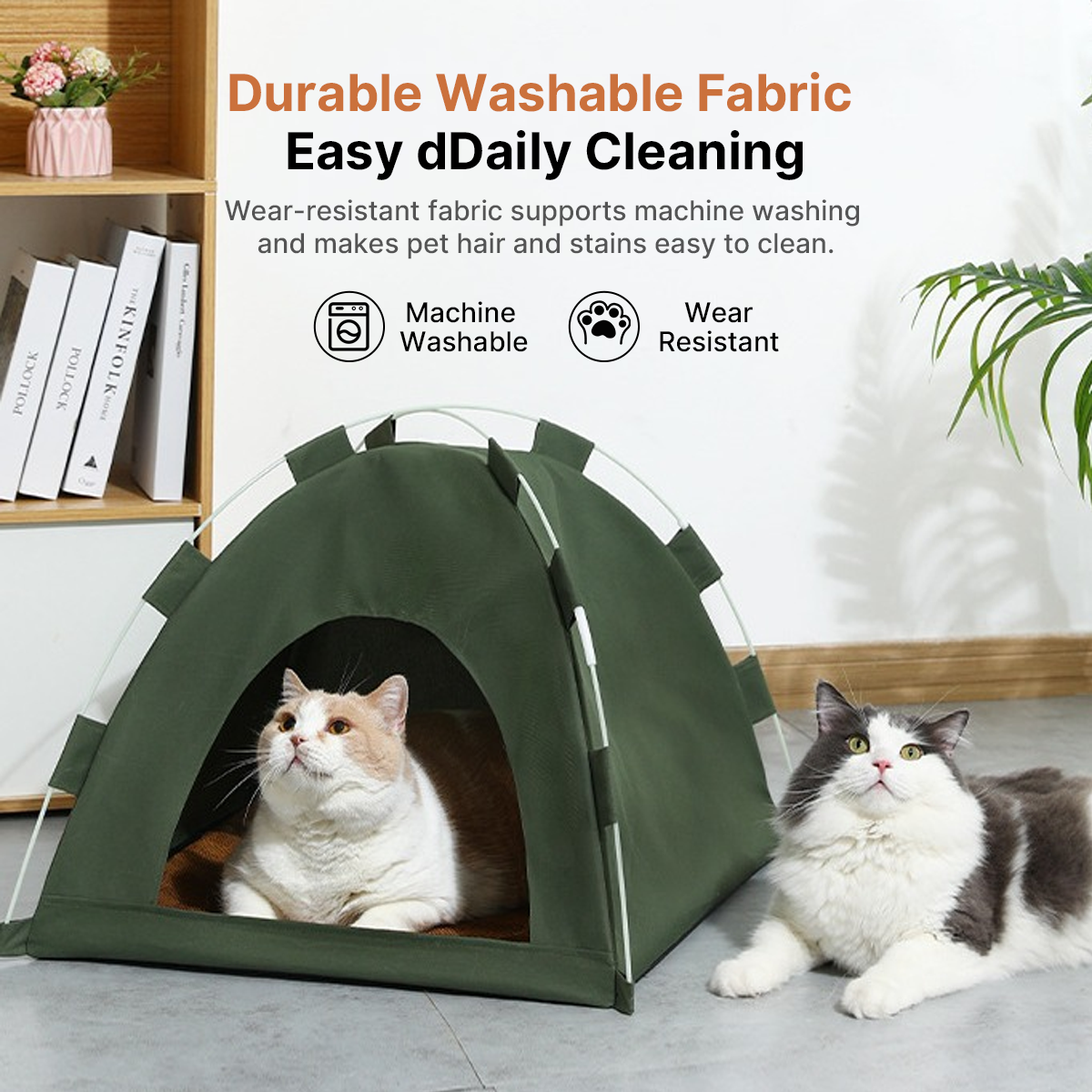 Cooling Pet Tent – 4 Sizes Washable Cat Bed w/ Mesh Cooling Mat Indoor Outdoor | Traverseon