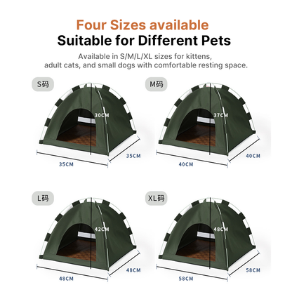 Cooling Pet Tent – 4 Sizes Washable Cat Bed w/ Mesh Cooling Mat Indoor Outdoor | Traverseon