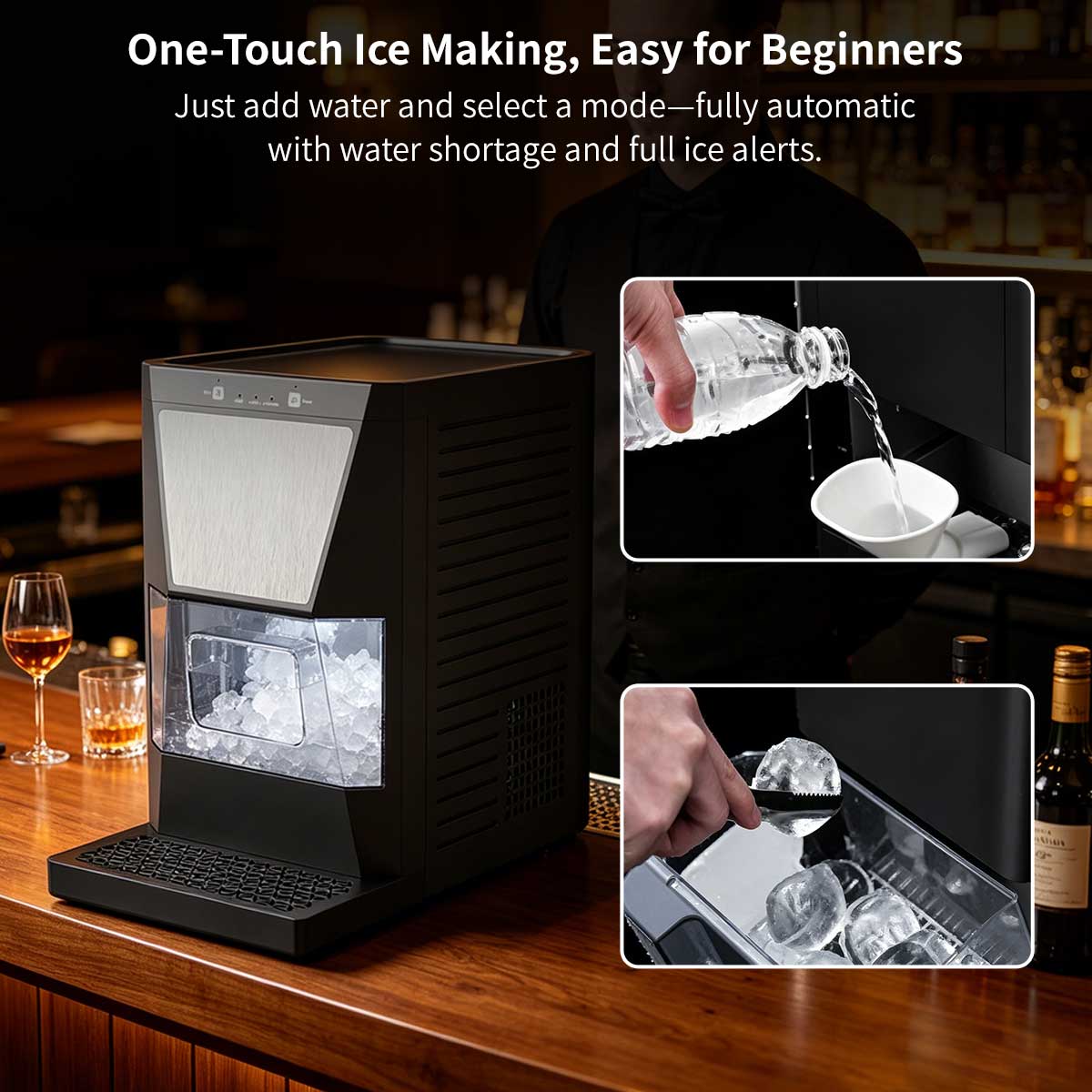 Clear Sphere Ice Maker – One-Touch Self-Cleaning Portable Countertop Machine | Traverseon