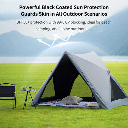 Black Coated Automatic Camping Tent – UPF50+ Waterproof Pop Up Shelter | Traverseon