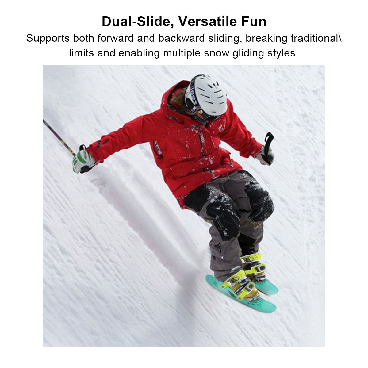 Ski Snow Skates – Mini Short Adjustable Bindings Adult Kids Portable Snow Skiing | Traverseon