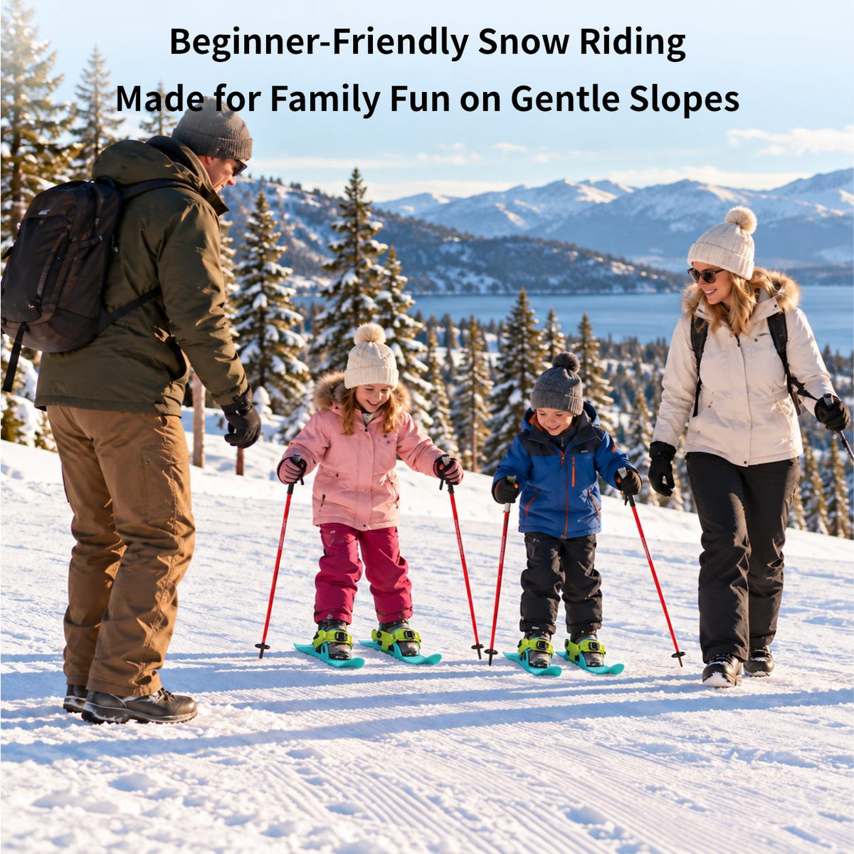 Ski Snow Skates – Mini Short Adjustable Bindings Adult Kids Portable Snow Skiing | Traverseon