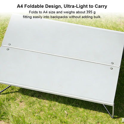 A4-Size Ultra-Light Foldable Aluminum Outdoor Table – Compact Camp Side Table | Traverseon
