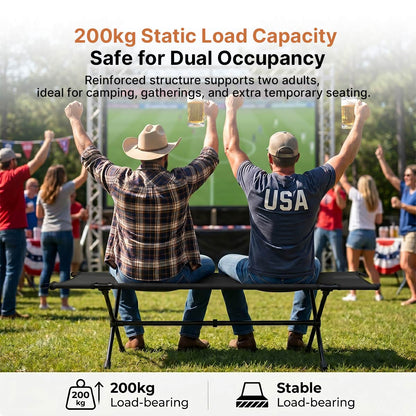 Double Folding Camping Bench – 440 lbs Lightweight Waterproof Outdoor| Traverseon