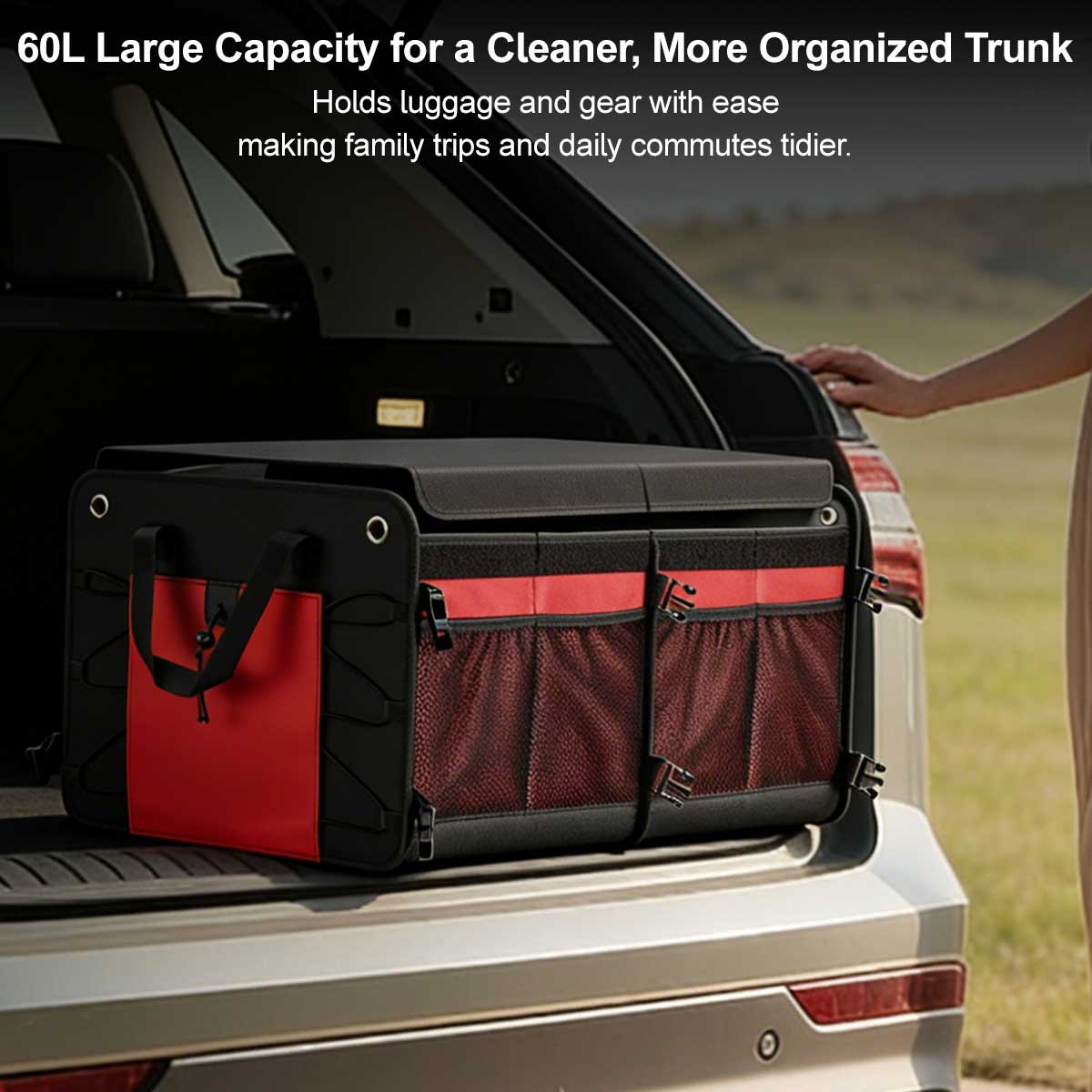 60L Car Trunk Organizer – Foldable, Waterproof Storage for SUV/Camping | Traverseon