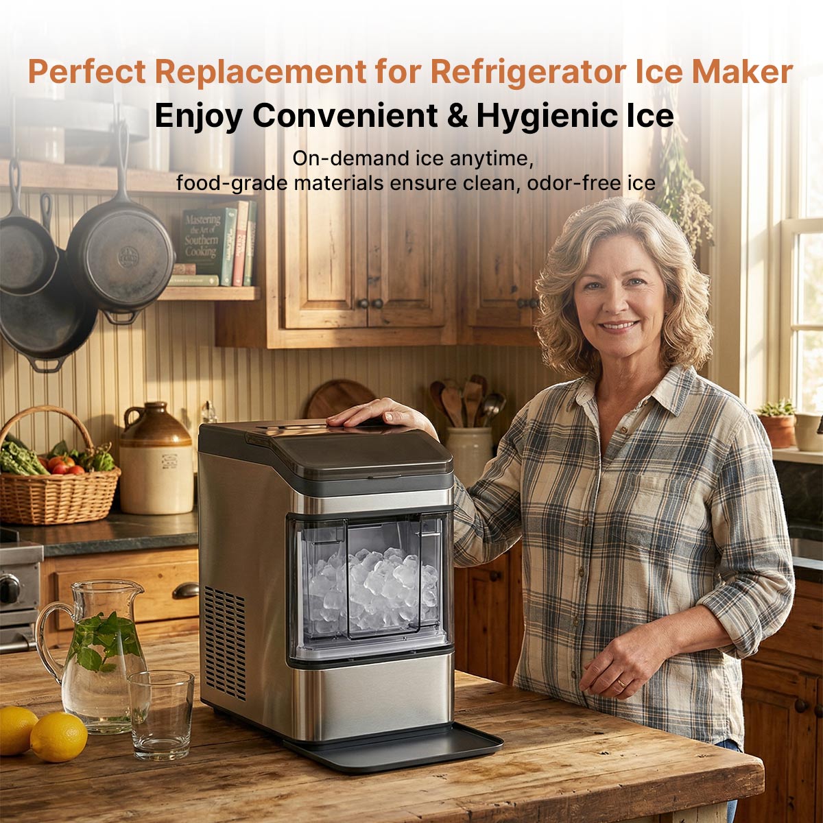 Countertop Ice Maker – 37Lbs 6Min Ice Auto-Clean Portable RV Camping | Traverseon