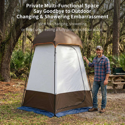 Outdoor Privacy Shower Tent – Waterproof UV-Resistant Changing Shelter with Floor & Hook | Traverseon