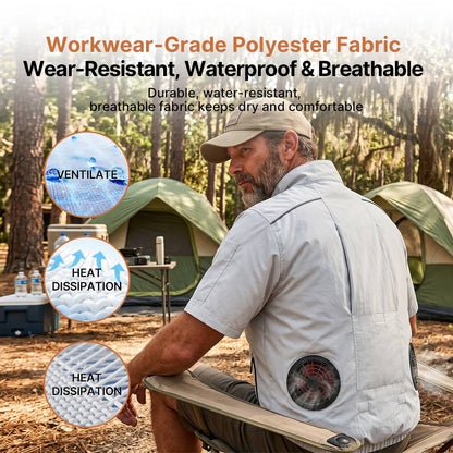 Cooling Workwear Fan Jacket – 5V/12V Outdoor Cooling Vest | Traverseon