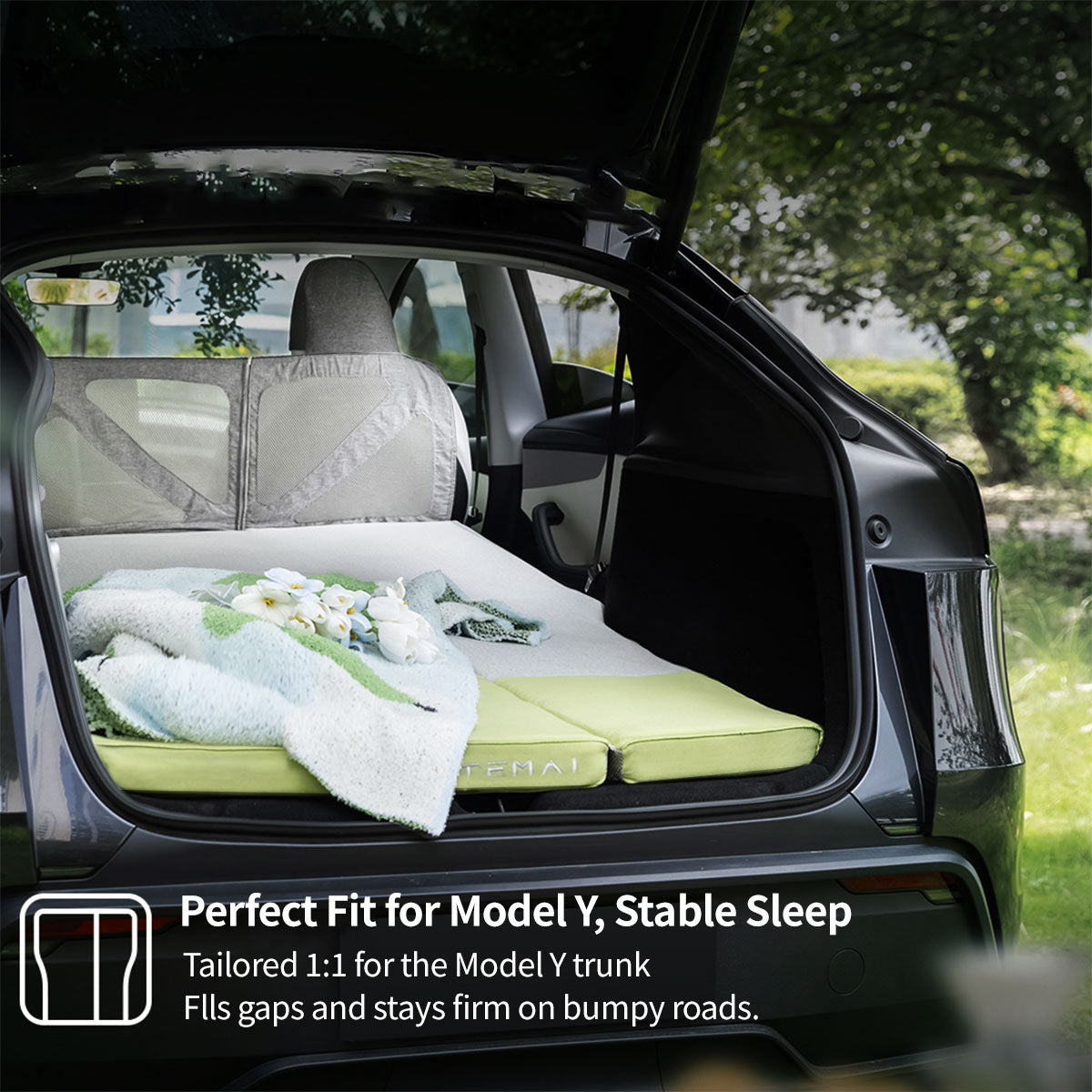 Mattress for Tesla Model Y – Car Rest & Camping, 99% Antibacterial, Universal All-Season| Traverseon