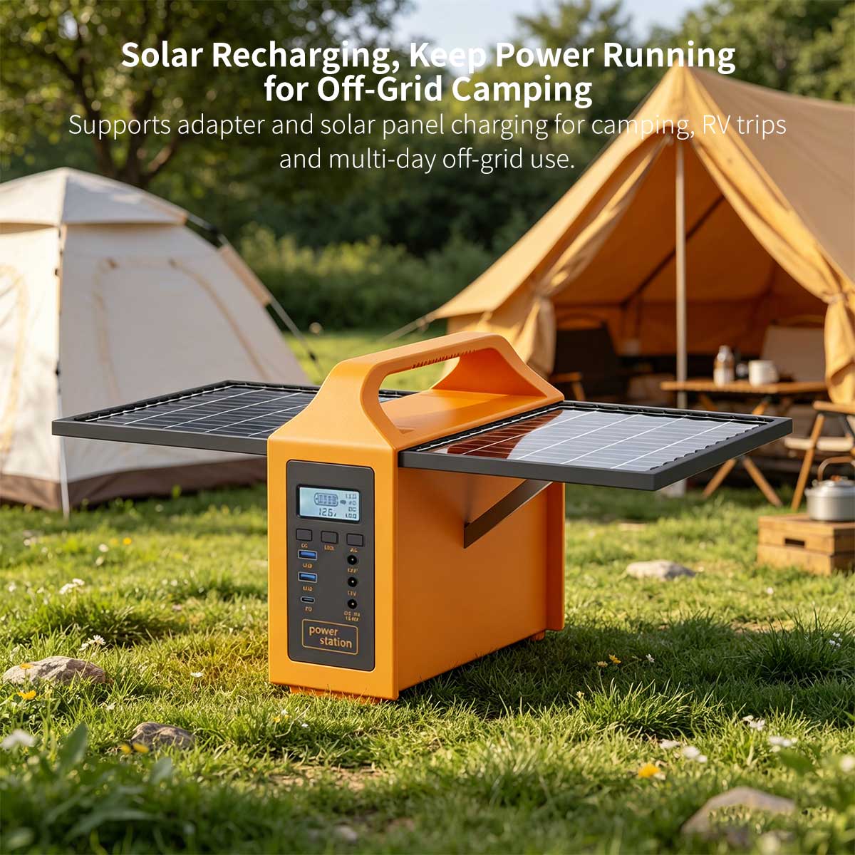Portable Solar Power Station – 110V Camping Backup Battery | Traverseon