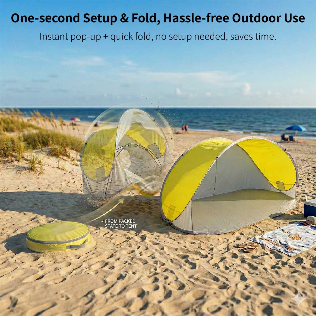 Pop-Up Beach Tent – Instant Setup UV Protection Sun Shelter | Traverseon