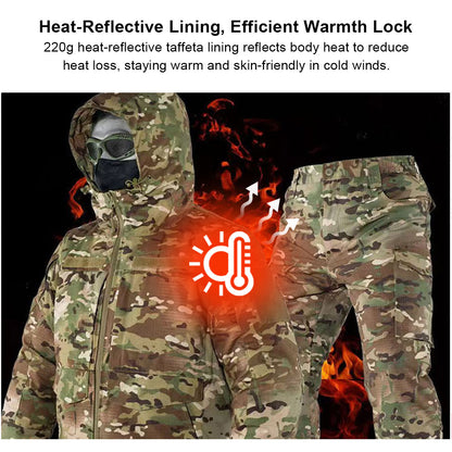 Men's Insulated Camo Hoodie Jacket Pants– Winter Hunting Work Suit | Traverseon