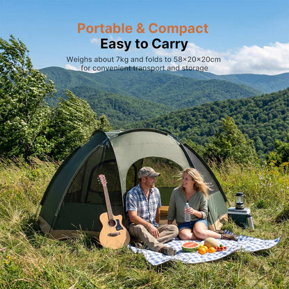 Octagon Camping Tent 3-4 Person 4 Season Waterproof Double Layer for Backpacking | Traverseon