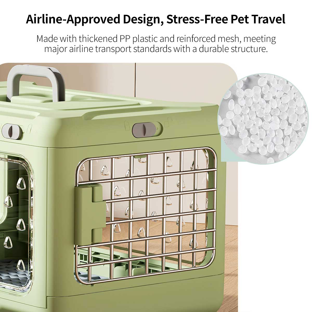 Foldable Pet Carrier – Airline-Approved Ventilated Safe Travel Crate for Airplane Car | Traverseon