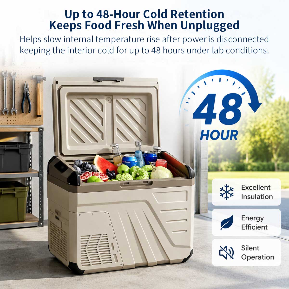 48 Qt AC/DC Car Fridge Freezer – 48H Cold Retention | Traverseon